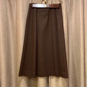 1970s Brown Wool A-Line Skirt